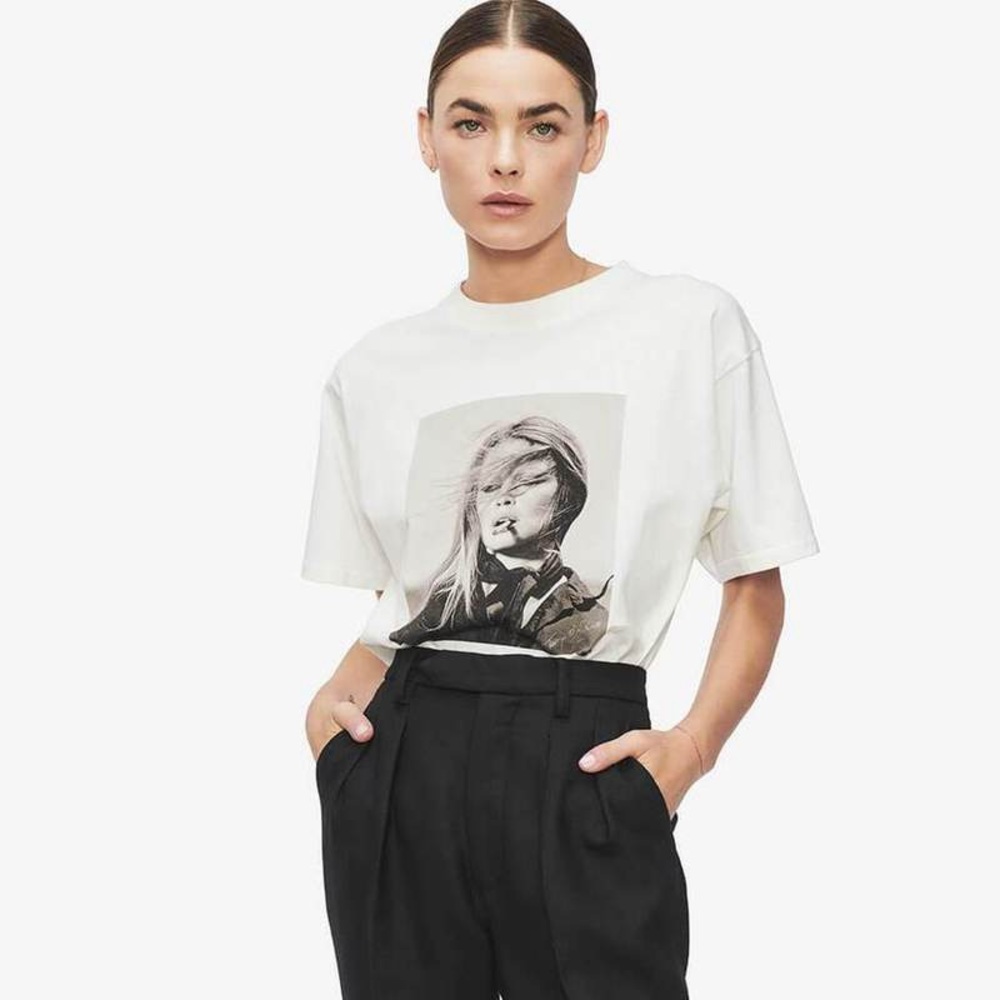 Anine Bing Ida AB X TO Brigitte Bardot Tee- White *Excellent Condition* Size: S
